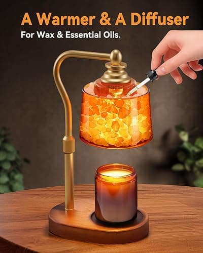 ZAXLZMHSD 3-in-1 Candle Warmer Lamp with Timer Dimmable, Himalayan Salt Lamp & Passive Diffuser, Gifts for Women, House Warming Gifts, Wax Melt Warmer for Jar Candles thumbnail 3