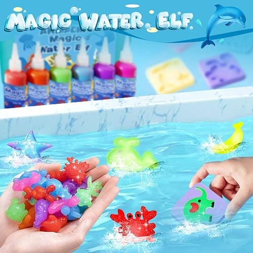AKMADM Magic Water Elf Toy Kit for Kids - Aqua Fairy Water Gel Kit - 20 Colors*60ml Squishy Maker Set - 18 Shape Molds - Arts & Crafts Water Elf Creation kit - Children's DIY Marine Life (20 Colors) - 60ml-20colors thumbnail 2