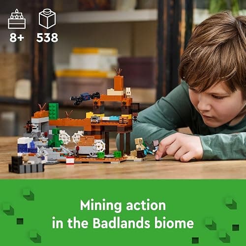 LEGO Minecraft The Badlands Mineshaft Video Game Toy, Mining Exploration Set with Minecraft Minifigures, Birthday Gift for Boys and Girls, Action Packed Minecraft Toy for Kids Ages 8 and Up, 21263 thumbnail 2