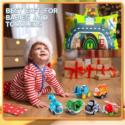 Truck Car Toys for 1 Year Old Boy with Playmat (Storage Bag)|Baby Toys 12-18 Months|Toddler Age 1-2|First Birthday for 1 2 Year Old Boy thumbnail 5