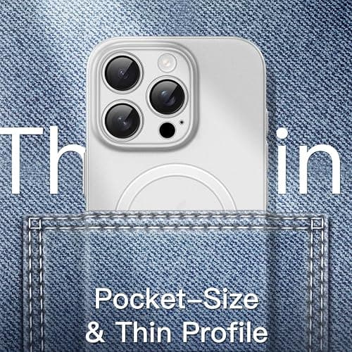 JETech Coque Magnétique Ultra Fine pour iPhone 16 Pro Max 6,9 Pouces Compatible avec MagSafe, Protection Complète Objectif de Caméra, Étui Housse Finition Mat Légère Dur en PP (Translucide) thumbnail 7
