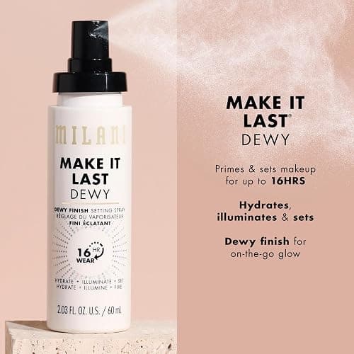 Milani Make It Dewy Setting Spray 3 in 1- Hydrate + Illuminate + Set (2.03 Fl. Oz.) Makeup Finishing Spray - Makeup Primer & Hydrating Setting Spray thumbnail 3