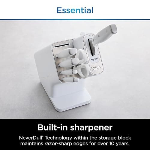 Ninja K12007WHBN NeverDull 7-Piece Prep Knife System, Essential, High Carbon Stainless Steel, Built-in Sharpener, White thumbnail 6
