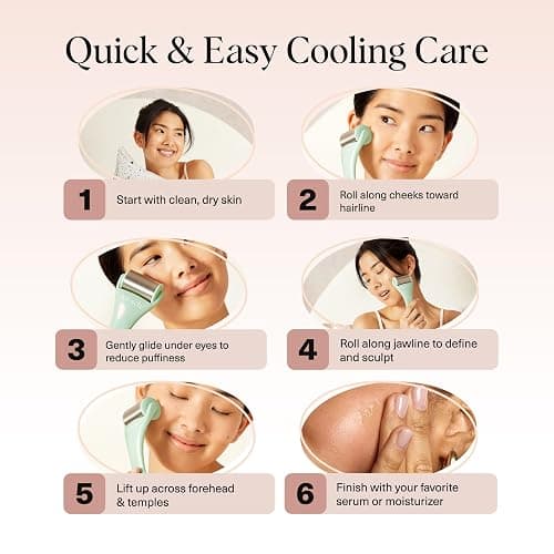 Kitsch Ice Roller for Face – Stainless Steel Face Ice Roller to Reduce Puffiness, Redness & Headaches – Cooling Facial Roller for Skin Care, Irritation Relief & Spa-Like Experience at Home - Mint thumbnail 7