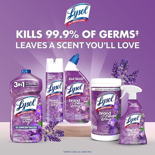 Lysol Disinfectant Spray, Sanitizing and Antibacterial Spray, For Disinfecting and Deodorizing, Lavender & Cotton Blossom Scent, 19 Oz (Pack of 2) thumbnail 8