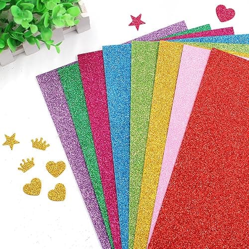 40 Sheets 20 Colors Glitter Cardstock，A5 Craft Art Glitter Paper, Card Printing, DIY Project Scrapbook Supplies thumbnail 7