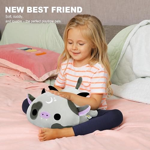 Onsoyours Original Cute Bat Cow Plushie, Soft Stuffed Cow Squishy Plush Animal Toy Cow with Wings Bat Pillow for Kids (Bat Cow, 12") thumbnail 7