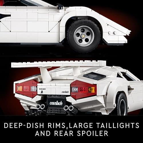 LEGO Icons Lamborghini Countach 5000 Quattrovalvole Model Car Kit - Collectible Building Set for Adults, Ages 18+ - Detailed Lamborghini Car Kit with Scissor Doors, V12 Engine, and More - 10337 thumbnail 3