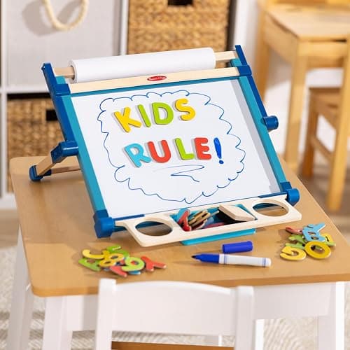 Melissa & Doug Deluxe Double-Sided Tabletop Easel, Arts & Crafts, 42 Pieces, 17.5” H x 20.75” W x 2.75” L, Great Gift for Girls and Boys 3, 4, 5 Year Olds and Up thumbnail 9