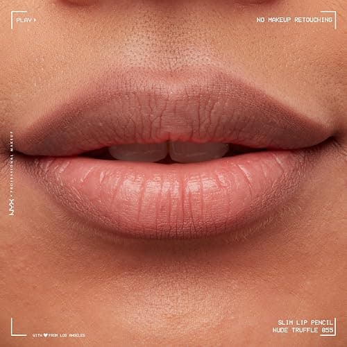 NYX Professional Makeup Slim Lip Pencil Crayon Lèvres Nude Truffle | Formule crémeuse longue tenue, Résiste aux bavures, Base parfaite rouge à lèvres, Fins et affûtés thumbnail 8
