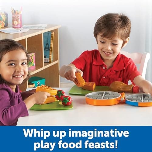 Learning Resources New Sprouts Waffle Time - Breakfast Pretend Play Food Kitchen Toys, Montessori Educational Game, Fine Motor Skills, Gifts for Boys and Girls thumbnail 3