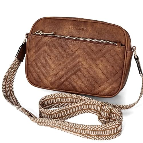 BOSTANTEN Quilted Crossbody Bags for Women Vegan Leather Purses Small Shoulder Handbags with Wide Strap thumbnail 8