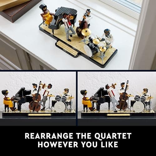 LEGO Ideas Jazz Quartet 21334 Building Blocks - Featuring Buildable Stage with 4 Band Musician Figures, Includes Piano, Double Bass, Trumpet, and Drum Kit Instruments, Great Home Display for Adults thumbnail 4