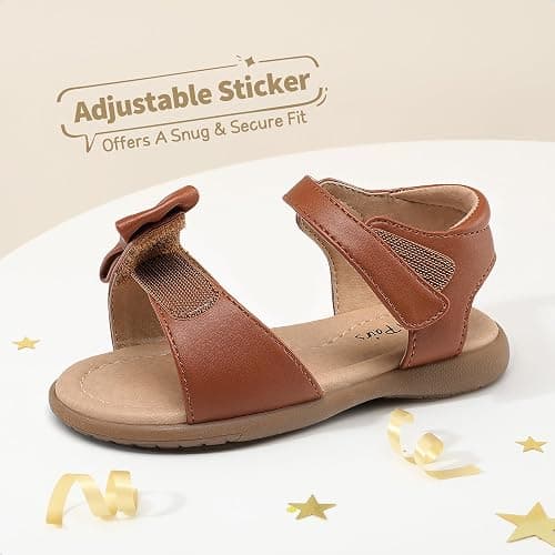 DREAM PAIRS Girls Sandals Fashion Bow Summer Shoes for Toddler/Little Kid thumbnail 4