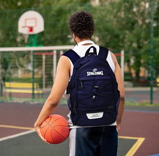 Spalding Basketball Backpack Sports Bag | Large Black Backpack with Shoe and Ball Compartment | Gifts for Basketball Players thumbnail 7