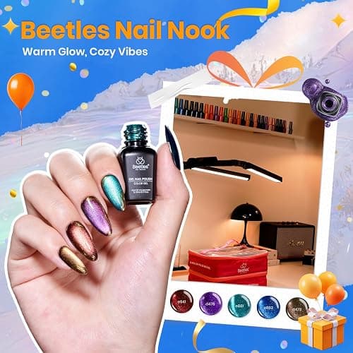 Beetles Fall Nail Fest Gel Nail Polish Set - Nail Nook 119 PCS 100 Colors Gel Polish Kit Base Glossy Matte Glitter Top Coat Neon Glitter Pearl Cat Eye White Red Pink Nude Nails Gift for Women thumbnail 2