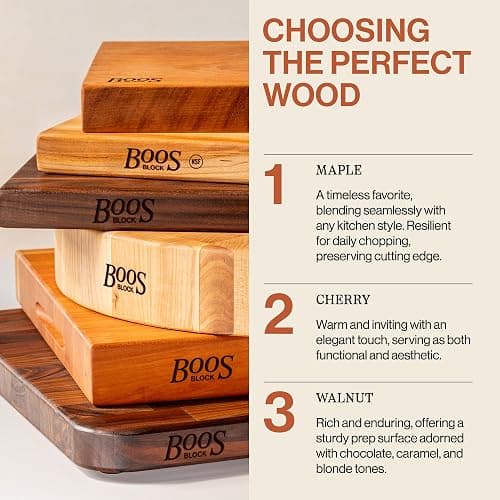 John Boos R-Board Series Rectangular Wooden Maple Cutting Board 18”x12” – 1.5” Thick, 10-lb Reversible Butcher Block with Edge-Grain & Finger Grips – Made in the USA thumbnail 7