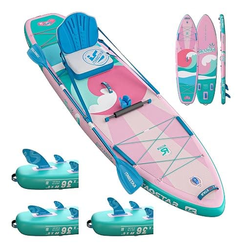 iTAOSTAR Billow 11'6"×36" Extra Wide Paddle Board with Seat, One-Stop Premium SUP Board Accessories, Tailored Fins, Stable Inflatable Stand Up Paddle Boards for Youth/Adults of All Skill Levels - Image 1