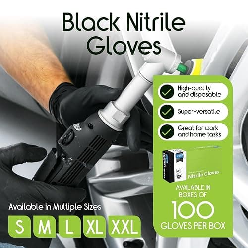 Inspire Black Nitrile Disposable Gloves | 4.5 Nitrile Disposable Safety Medical Cooking Cleaning Gloves thumbnail 4