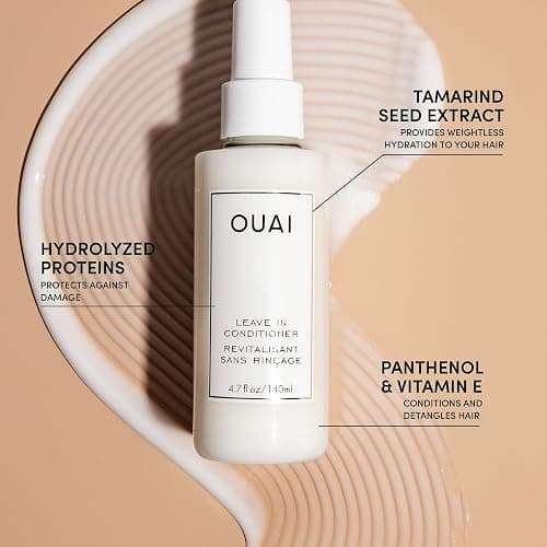 OUAI Full Size Leave In Conditioner & Deluxe Size Wave Spray Bundle - Hair Styling Products for Frizz Control, Volume, Texture & Added Shine (2 Count) thumbnail 4
