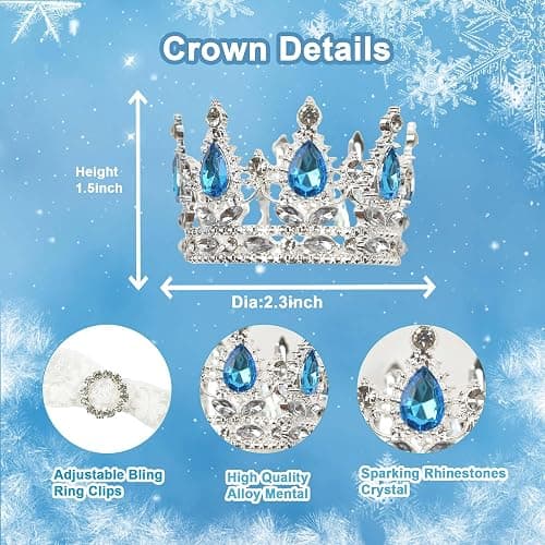 Littledropet Dog Snow Queen Costume Pet Princess Dress with Crown,S | Halloween Small Dog Princess Costume Outfits;Luxury Sequin Pet Birthday Party Dress;Summer Dog Tutu Dress Skirt Clothes thumbnail 6