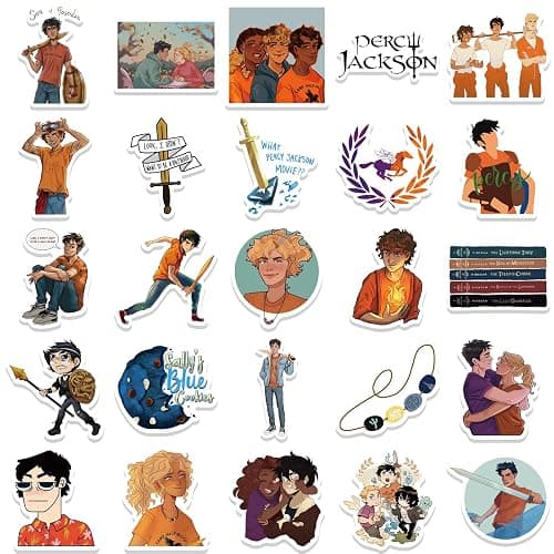 50 Percy Jackson Stickers Pack, Movie Theme Anime Cartoon Waterproof Vinyl Stickers for Water Bottle, Car Bumper, Luggage & More, Cute Graffiti Decals for Teens, Girls, Boys & Adults thumbnail 5