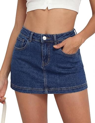 Denim Skort Women Stretch Denims Mini Skirt for Womens High Waist Denim Skirt Women Mini Jean Skirt Fashions Jeans Skort - Image 1