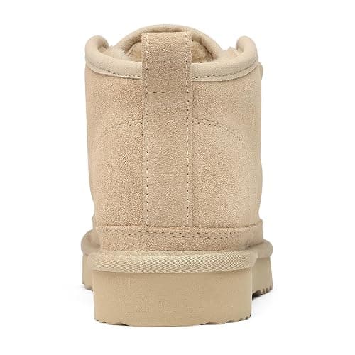 Litfun Fur Lined Ankle Boots for Women Genuine Suede Mini Booties Short Lace Up Snow Boots thumbnail 6