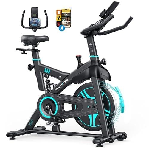 2025 Toputure Cyclette da Casa con App, Cyclette per Casa con Resistenza Magnetica 0-100%, Volano da 15kg, Sistema di Ammortizzazione, Schermo LCD, Supporto fino a 160kg - Image 1