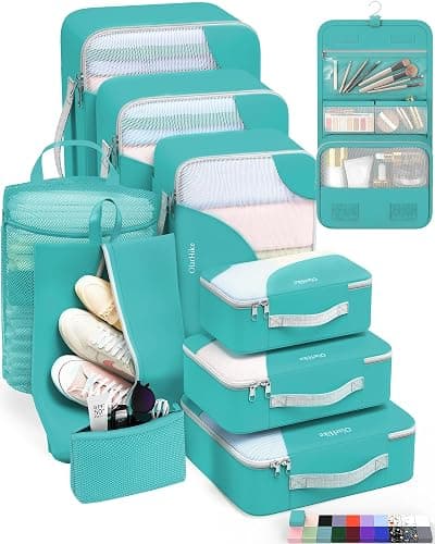 OlarHike 10 Set Packing Cubes for Travel,Gifts for Women Mom,Anti-Tearing Suitcase Organizer,with Over 1000 pcs Mesh Holes,Vacation Essentials & Accessories for Cruise Ship - Image 1