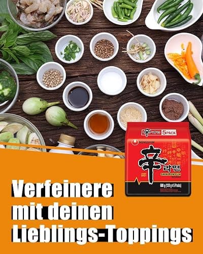Nong Shim - Instant Nudeln Shin Ramyun - Multipack (5 X 120 GR) - Produktdesign kann abweichen thumbnail 5