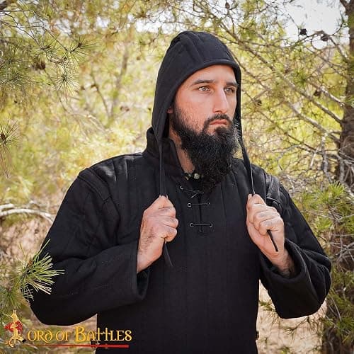 Pack of Chainmail Coif and Cotton Padded Arming Cap Protector Under Armor Chainmail Coif Ideal for LARP, Renfair thumbnail 7