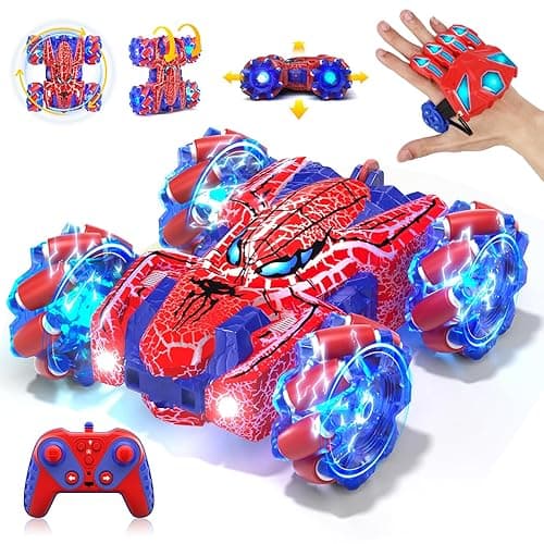 SOGAWEBB Spider Gesture Sensing Remote Control Car, Double Sided RC Cars with Full-Body Light, 2.4GHz Hand Controlled Rechargeable RC Stunt Car Toys for Boys 4 5 6 7 8 9 10 11 12 - Image 1