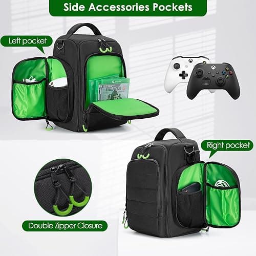 PGmoon Travel Carrying Case Compatible with Xbox Series X Console | Protective Storage Carry Bag for Controllers, Cables, Game Discs and More (Patent Design) thumbnail 3
