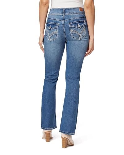 WallFlower Women's Bling Bootcut Jeans, Luscious Curvy Fit, Sizes 0-24 | Embellished Back Pocket, Mid-Rise, Insta Stretch Denim, Trendy, Gap-Free, Figure-Flattering, Juniors, Standard and Plus Size thumbnail 2