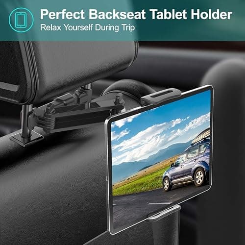 Klsniur Car Headrest Mount, Tablet Headrest Holder, Car Backseat Seat Mount Holder Universal 360° Rotating Adjustable for 6"-10.5" Tablet iPad iPad Air iPad mini,Samsung Galaxy thumbnail 7