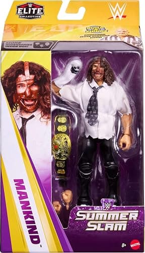 Mattel WWE Elite Collection Action Figure & Accessories, Premium Live Event Mankind Set, SummerSlam Series with Jesse “The Body” Ventura Build-A-Figure Parts​​​​​ thumbnail 3