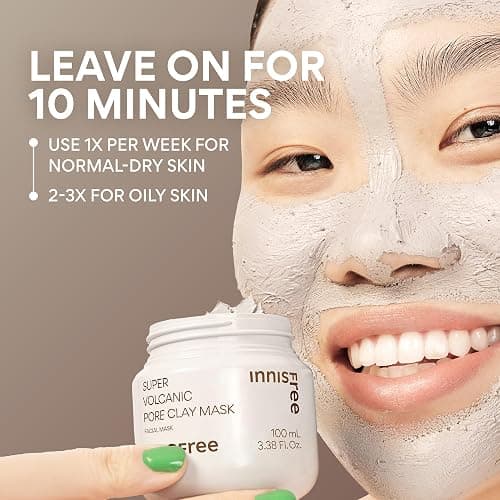 Innisfree Super Volcanic Clay Mask, Premium Korean Skincare with AHA and Natural Clusters for Deep Pore Detox, Gentle Exfoliation, Oil Control thumbnail 7