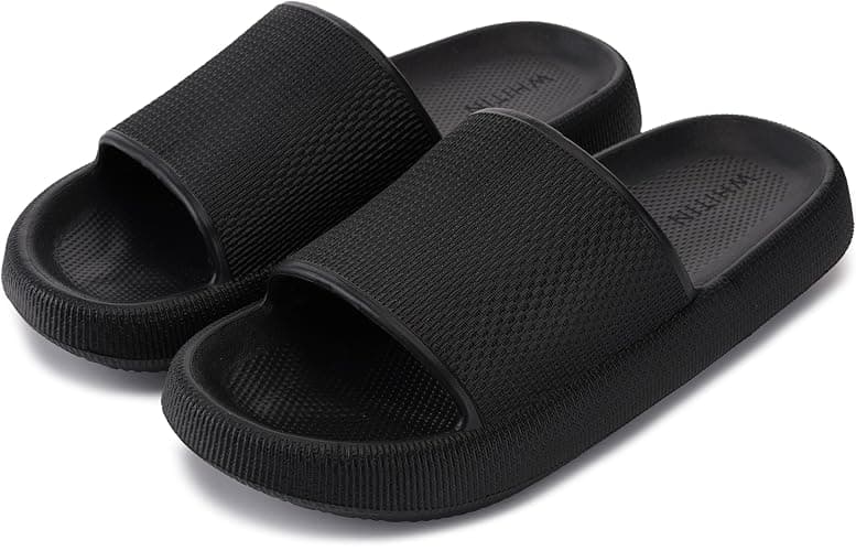 WHITIN Pillow Slippers for Women Non Slip | Cushioned Thick Sole Slides | Quick Drying Bathroom Sandals thumbnail 7