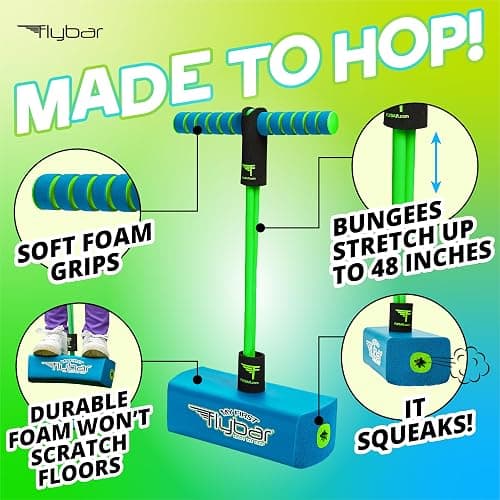 Flybar My First Foam Pogo Jumper for Kids Fun and Safe Pogo Stick for Toddlers, Durable Foam and Bungee Jumper for Ages 3 and up, Supports up to 250lbs thumbnail 2