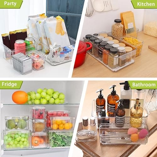 Moretoes 8 Pack Fridge Organizer Bins, Stackable Fridge Organizers with Lids, BPA-Free Clear Storage Bins for Fridge, Freezer, Kitchen, Cabinet, Pantry thumbnail 7