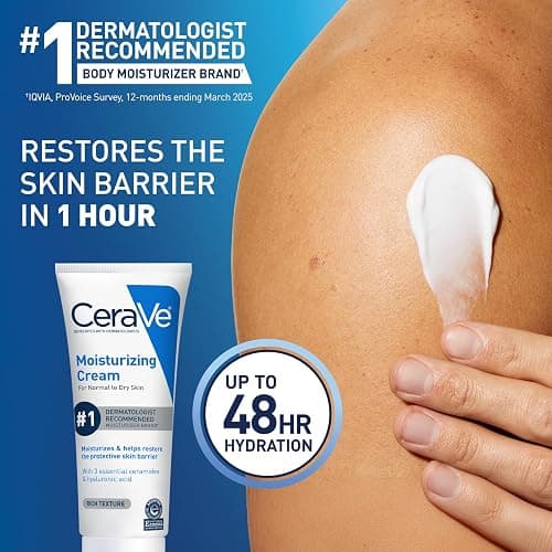 CeraVe Moisturizing Cream, Face Body Moisturizer, Normal to Dry Skin, 8 Fl Oz thumbnail 2