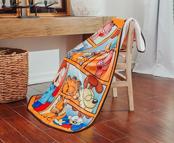 Surreal Entertainment Garfield and Friends Fleece Throw Blanket | Soft Polyester Cover for Sofa, Bed | 45 x 60 Inches thumbnail 4