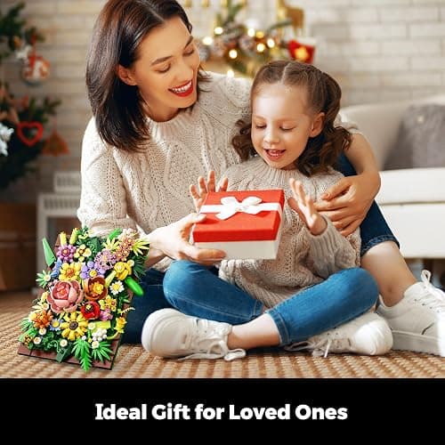 HXTTBD Pretty Spring Flower Sea Bouquet Building Set for Adults - Botanicals Building Kit Gifts for Valentine's, Mother's Day, Easter - Artificial Flowers for Decor or Table Display (1067 Pcs) thumbnail 7