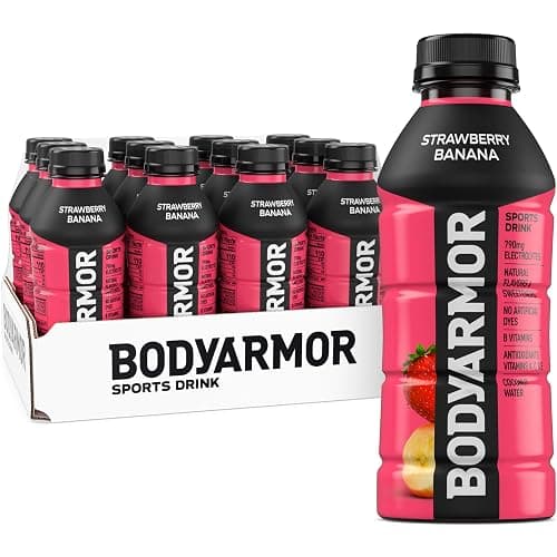 BODYARMOR Sports Drink Sports Beverage, Strawberry Banana, Coconut Water Hydration, Natural Flavors With Vitamins, Potassium-Packed Electrolytes, Perfect For Athletes, 16 Fl Oz (Pack of 12) - Image 1