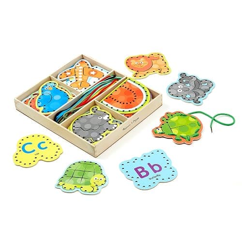 Melissa & Doug Alphabet Wooden Lacing Cards With Double-Sided Panels and Matching Laces thumbnail 9
