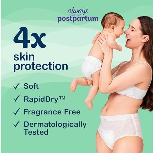 Always Discreet Postpartum and Adult Incontinence Underwear for Women, Small/Medium, Maximum Protection, 14 Count thumbnail 7