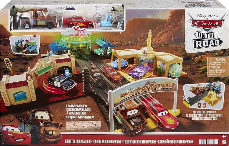 Mattel Disney and Pixar Cars On The Road Playset with 2 Toy Vehicles & Light-Up Countdown, Includes Lightning McQueen & Mater Truck thumbnail 6