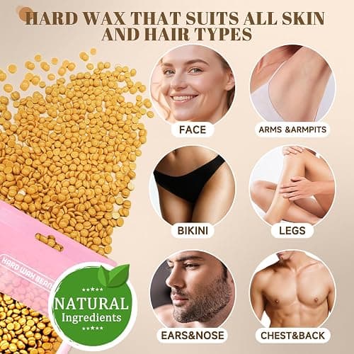Wax Warmer Waxing Kit for Women: Wax Melt Warmer Hair Removal with 5 Packs Waxing Beads &30 Waxing Sticks, Painless Wax Kit for Full Body Brazilian Bikini Legs Facial -at Home Waxing Pot Hair Removal thumbnail 3