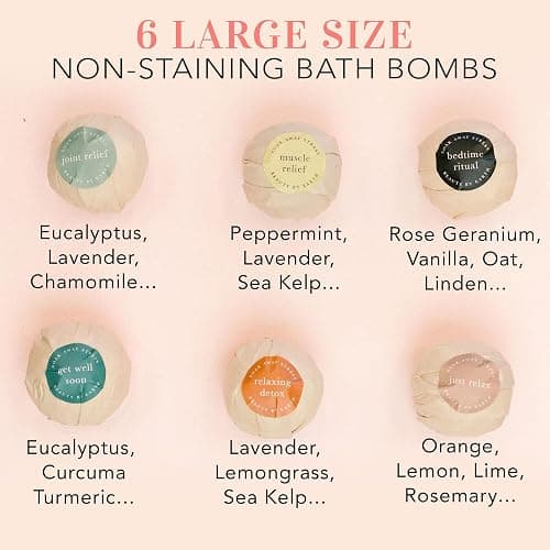 Bath Bombs Gift Set, USA Made with Organic & Natural Ingredients, Christmas Stocking Stuffers for Women & Men, Relaxing Spa Gifts, Wife Stocking Stuffers thumbnail 7